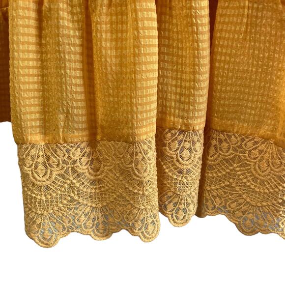 HD in Paris Yellow Tiered Multitextural Midi Sundress Sz XS Boho Cottage Fairy - Picture 5 of 9